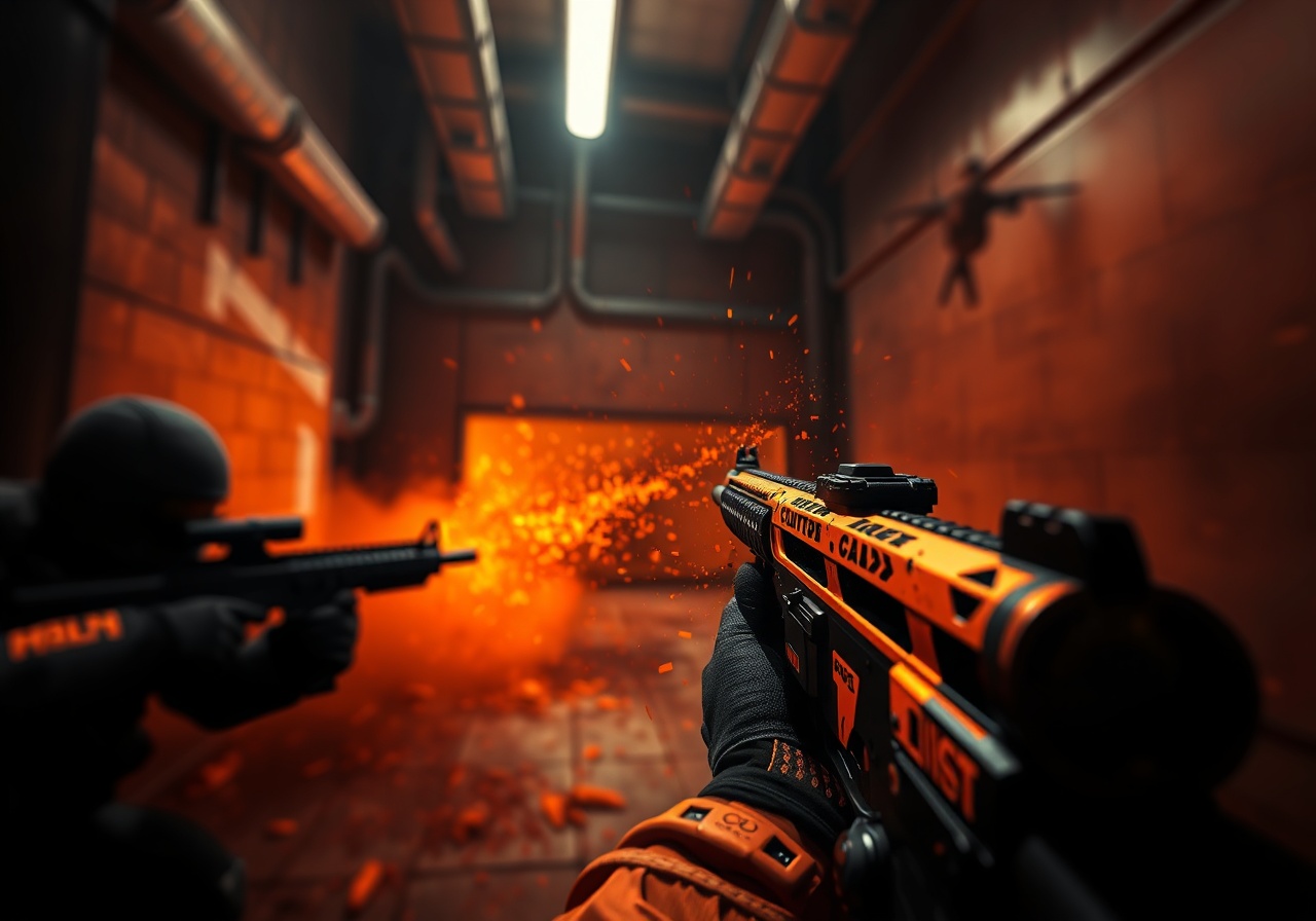 Counter-Strike 2 gameplay showing crosshair placement and aim mechanics on the Anubis map